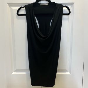 JACQUELINE CONOIR Black Silk Cowl Neck Racerback Sleeveless Top - Size 4